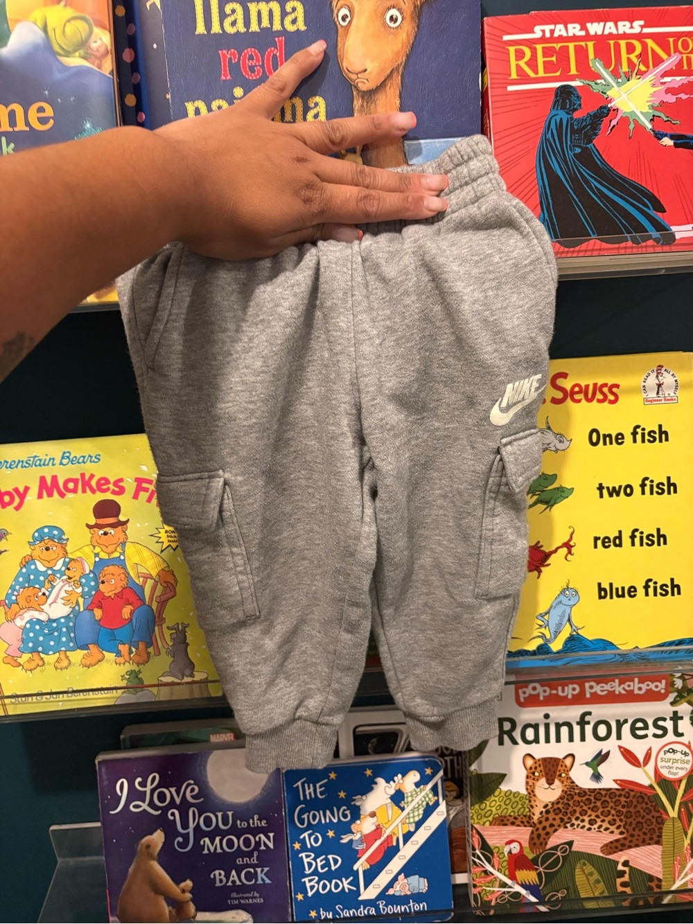 Nike Kids Heather Gray Cargo Joggers with White Logo